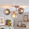 Plafón de techo de tres luces Koyoto moderno con pantallas esféricas de vidrio