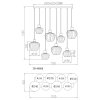 Nowa Toy lámpara colgante de racimo 8 luces para comedor y salón, 110 cm
