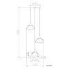 NOWA Eva lámpara colgante de 3 luces con pantallas redondas moderna para comedor y cocina
