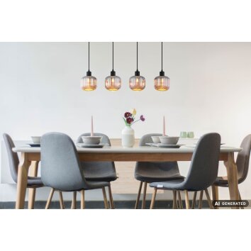 Tom NOWA lámpara colgante alargada moderna 4 luces E14 80,8 cm para comedor y salón