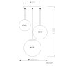 NOWA Kop lámpara colgante de bolas esférica 3 luces E27 para comedor moderno