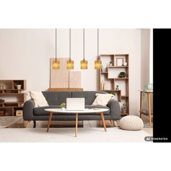 NOWA Leeds lámpara colgante moderna de 4 luces E14 para comedor y salón