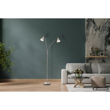 NOWA Daytona lámpara de pie de lectura orientable para salón y comedor, 2 luces E14