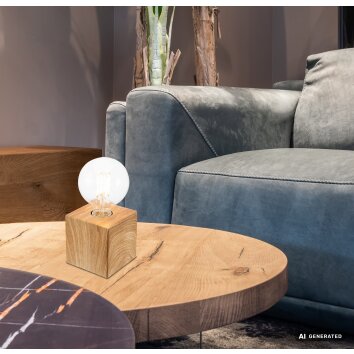 NOWA Leonie lámpara de sobremesa decorativa cúbica con casquillo E27, moderno