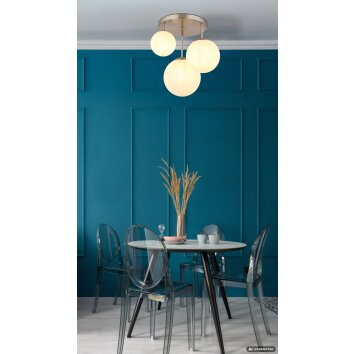 NOWA Kop plafón de techo globo redondo E27 3 luces ø 45 cm para comedor y salón