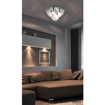 NOWA London plafón de techo redondo 5 luces E14 46 cm estilo moderno y vintage