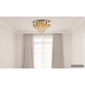 NOWA London lámpara de techo plafón redondo 5 luces E14 40 W moderno-vintage para salón