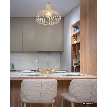 NOWA Mateo lámpara colgante de techo redonda E27 para comedor y cocina, moderna