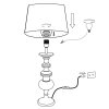 Steinhauer Lámpara de mesa oriental Lyons con pie torneado, pantalla negra y dorada