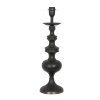 Steinhauer Lámpara de mesa oriental Lyons con pie torneado, pantalla negra y dorada
