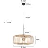Steinhauer Sparkled Light lámpara colgante redonda con pantalla de varillas, 60 cm