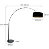 Steinhauer lámpara de pie Sparkled Light, pantalla dorada y negra, regulable