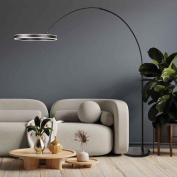 Steinhauer Ringlux lámpara de pie tipo arco LED regulable, moderna, de 2 luces