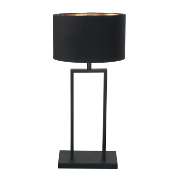 Steinhauer Lámpara de mesa Stang con armazón rectangular, pantalla negra, regulable
