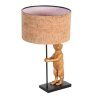 Steinhauer Lámpara de mesa moderna Animaux con figura de oso y pantalla beige regulable