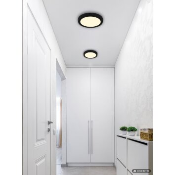 Globo Luno plafón LED redondo de techo 29 cm 24W 2640 lm 3000K para salón y pasillo