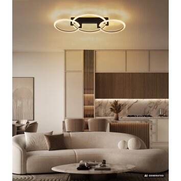 Globo Fletcher plafón LED de 3 aros moderno 3000K 4700 lm 40W para salón y comedor