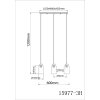 Globo Rowena lámpara colgante moderna 3 luces 60 cm para comedor y cocina