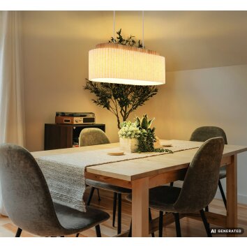 Globo Jannie lámpara colgante de comedor alargada, moderna retro, 3 luces para cocina