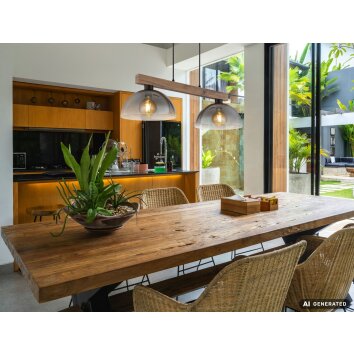 NOWA Romy lámpara colgante de techo para comedor y cocina, 2 luces E27 60 W