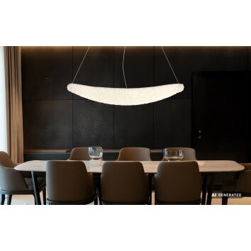 Globo Kristalla lámpara colgante alargada LED moderna para comedor, salón y cocina