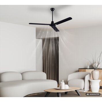 Globo Ferro ventilador de techo moderno de 3 aspas, diseño alargado para salón y comedor
