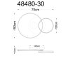 Globo Sanford LED plafón de techo moderno de 2 aros 30 W 3000 K 3185 lm