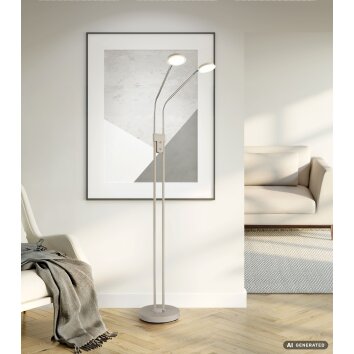 Globo Silvio lámpara de pie LED moderna de 2 luces, 1400 lm, 6.5 W, 2700-4000 Kelvin
