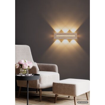 Globo Rojas aplique de pared LED interior moderno angular 17W 3000K 1959 lm
