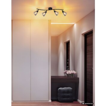 Globo Paula plafón de techo moderno de 4 luces E14 para comedor, pasillo y cocina