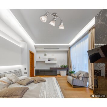 NOWA Daytona plafón de techo 3 luces E14 angular moderna foco de techo para salón