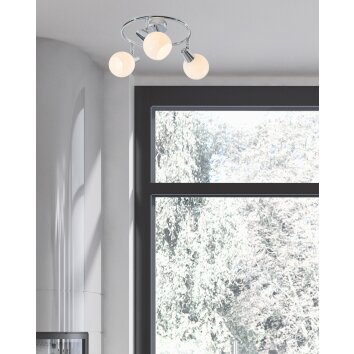 NOWA Doxy plafón redondo de 3 luces E14, lámpara de techo moderna para salón y comedor