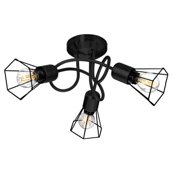NOWA Toni plafón de techo moderno de 3 luces con pantallas tipo jaula E14