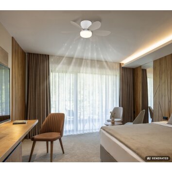 Globo Delores ventilador de techo LED con luz y mando a distancia, moderno