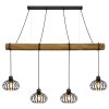 Globo Caldwell lámpara colgante de barra industrial, 4 luces E27, 125 cm para comedor y cocina