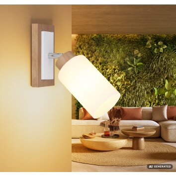 Globo Rowena spot de pared moderno con casquillo E27 y pantalla cilíndrica