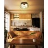 Globo Rowena plafón de techo industrial redondo 3 luces Ø 50 cm 60 W para salón