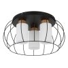 Globo Rowena plafón de techo industrial redondo 3 luces Ø 50 cm 60 W para salón