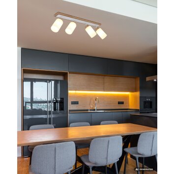 Globo Rowena plafón de techo alargado moderno de 4 luces E27 para comedor y cocina