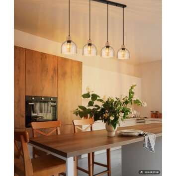Swanson Globo lámpara colgante para isla de cocina moderna 4 luces 113 cm 40 Watt