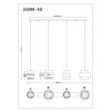 Globo Daren lámpara colgante de comedor 4 luces E27, longitud 108,7 cm, moderna