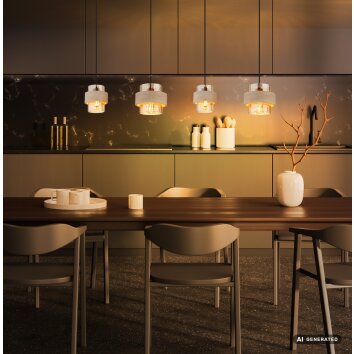 Globo Daren lámpara colgante de comedor 4 luces E27, longitud 108,7 cm, moderna