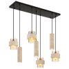 Globo Daren lámpara colgante alargada de 4 luces para comedor y salón, estilo moderno