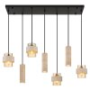 Globo Daren lámpara colgante alargada de 4 luces para comedor y salón, estilo moderno
