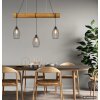 Globo Berti lámpara colgante de viga de madera jaula industrial 3 luces E27