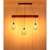 Globo Berti lámpara colgante de viga de madera jaula industrial 3 luces E27