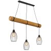 Globo Berti lámpara colgante de viga de madera jaula industrial 3 luces E27