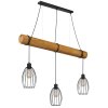 Globo Berti lámpara colgante de viga de madera jaula industrial 3 luces E27