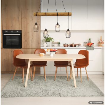 Globo Berti lámpara colgante industrial para comedor y cocina, 4 luces, E27, 125 cm