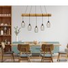 Globo Berti lámpara colgante industrial alargada para comedor y cocina 5 luces E27 140 cm